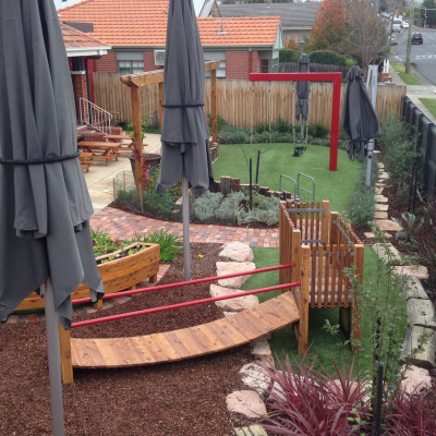 Landscaping and playground construction at childcare centre in Newtown