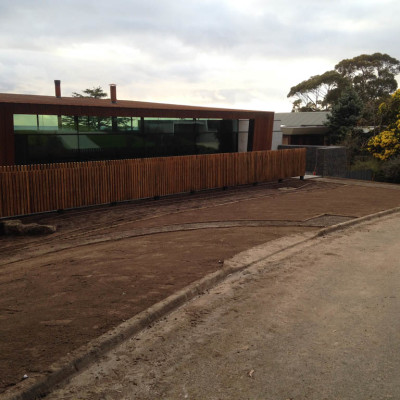 Feature fence at beach house in lorne