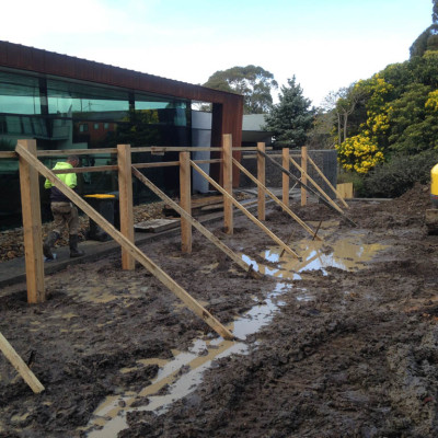 Fencing construction for beach house in Lorne