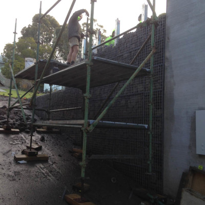 Lorne retaining wall construction