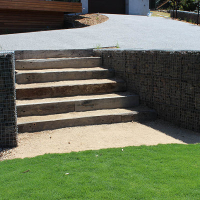 Outdoor steps for landscaped garden