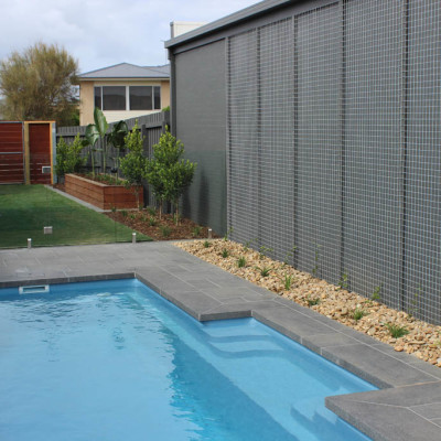 Pool paving and surrounds at house in Geelong