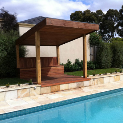 Poolside timber outdoor structure Geelong